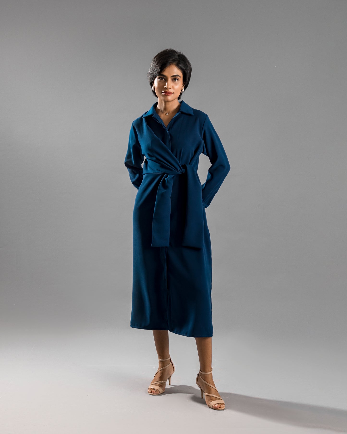 ANIKA Knotted Shirt Dress