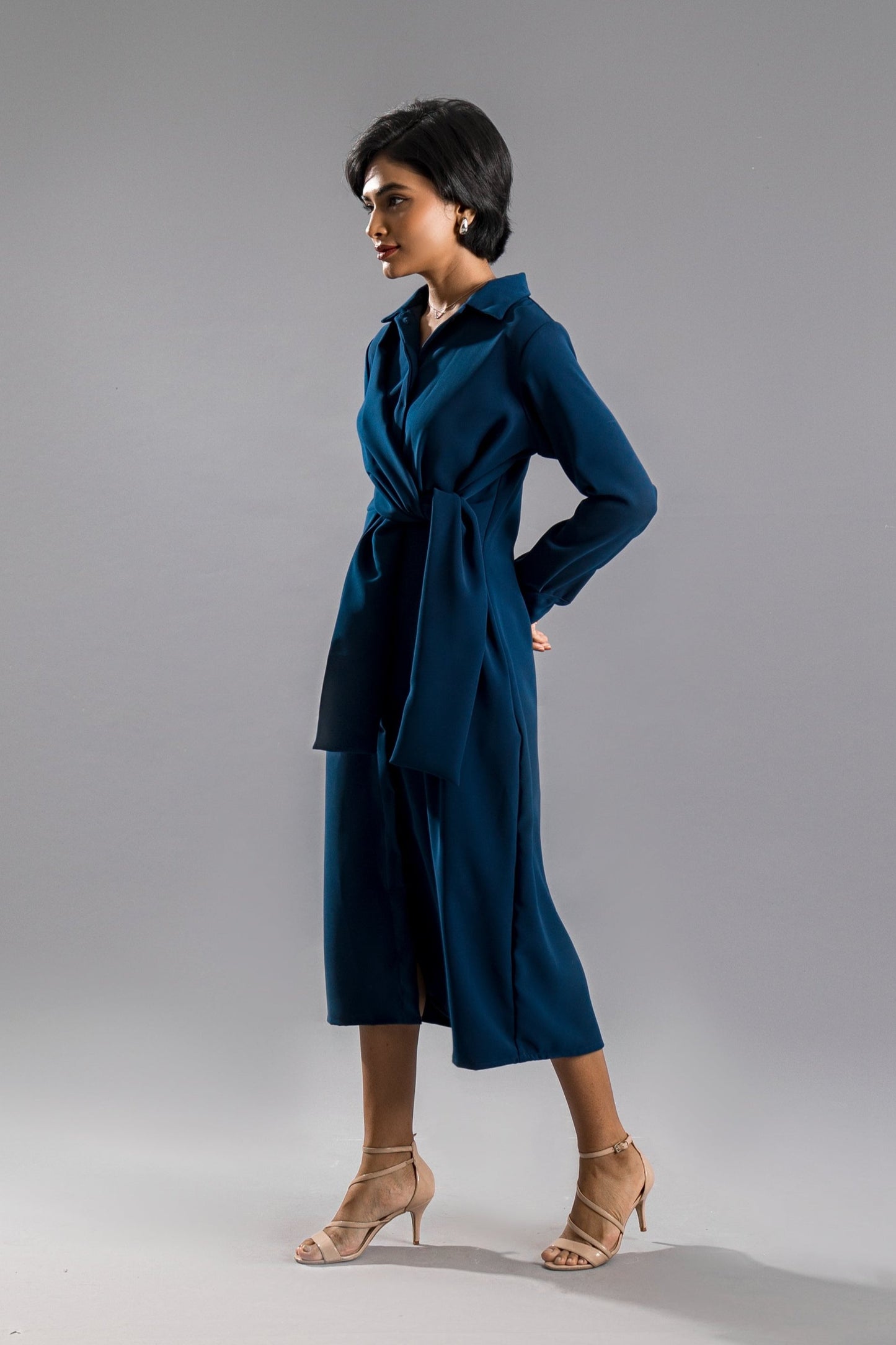 ANIKA Knotted Shirt Dress