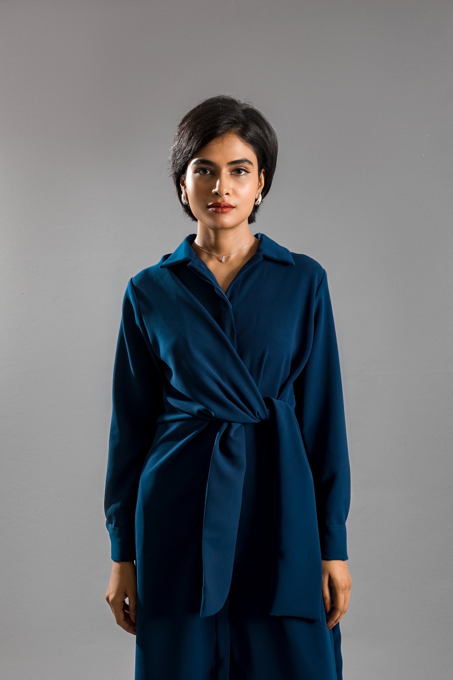 ANIKA Knotted Shirt Dress