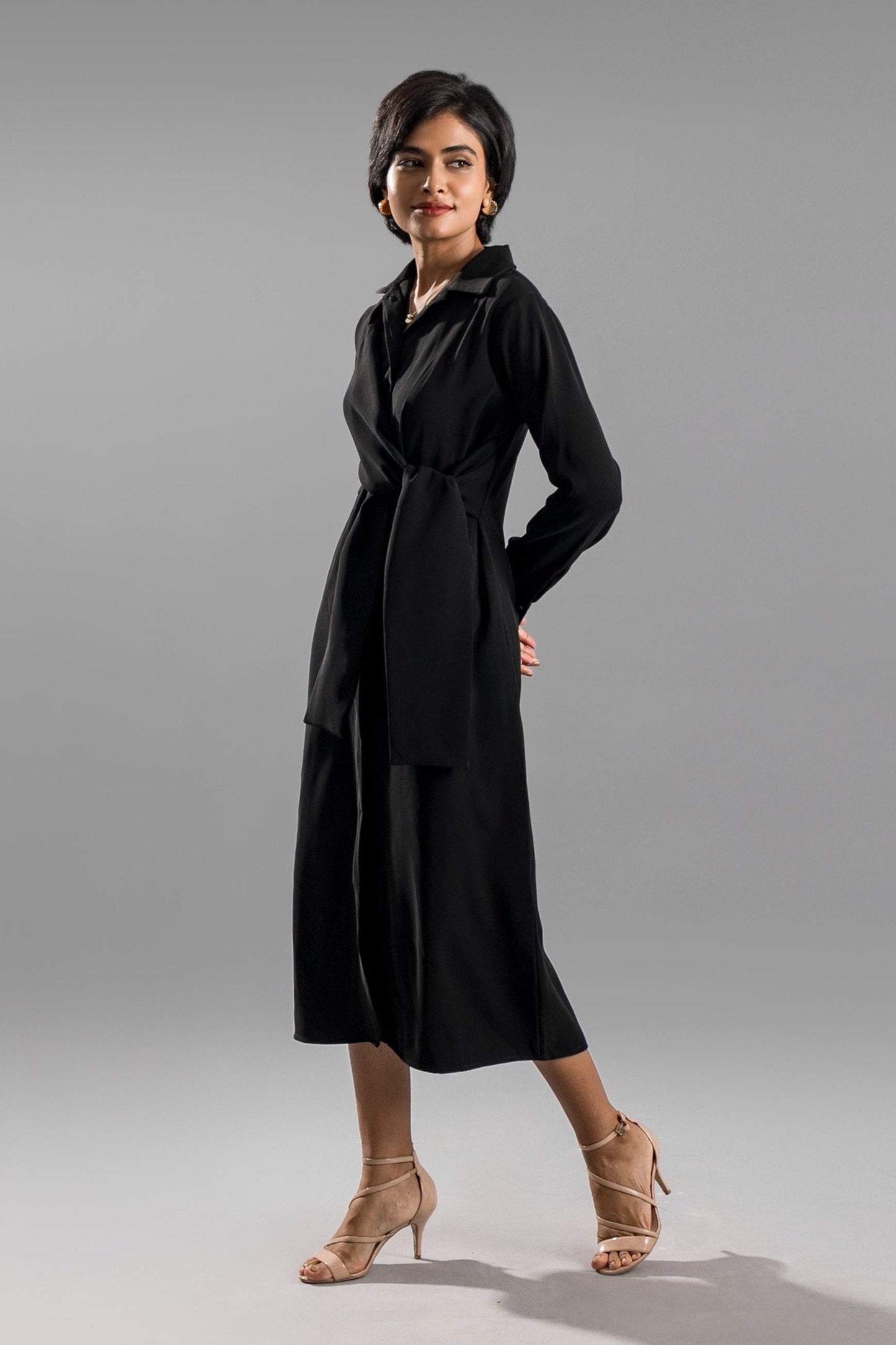 ANIKA Knotted Shirt Dress
