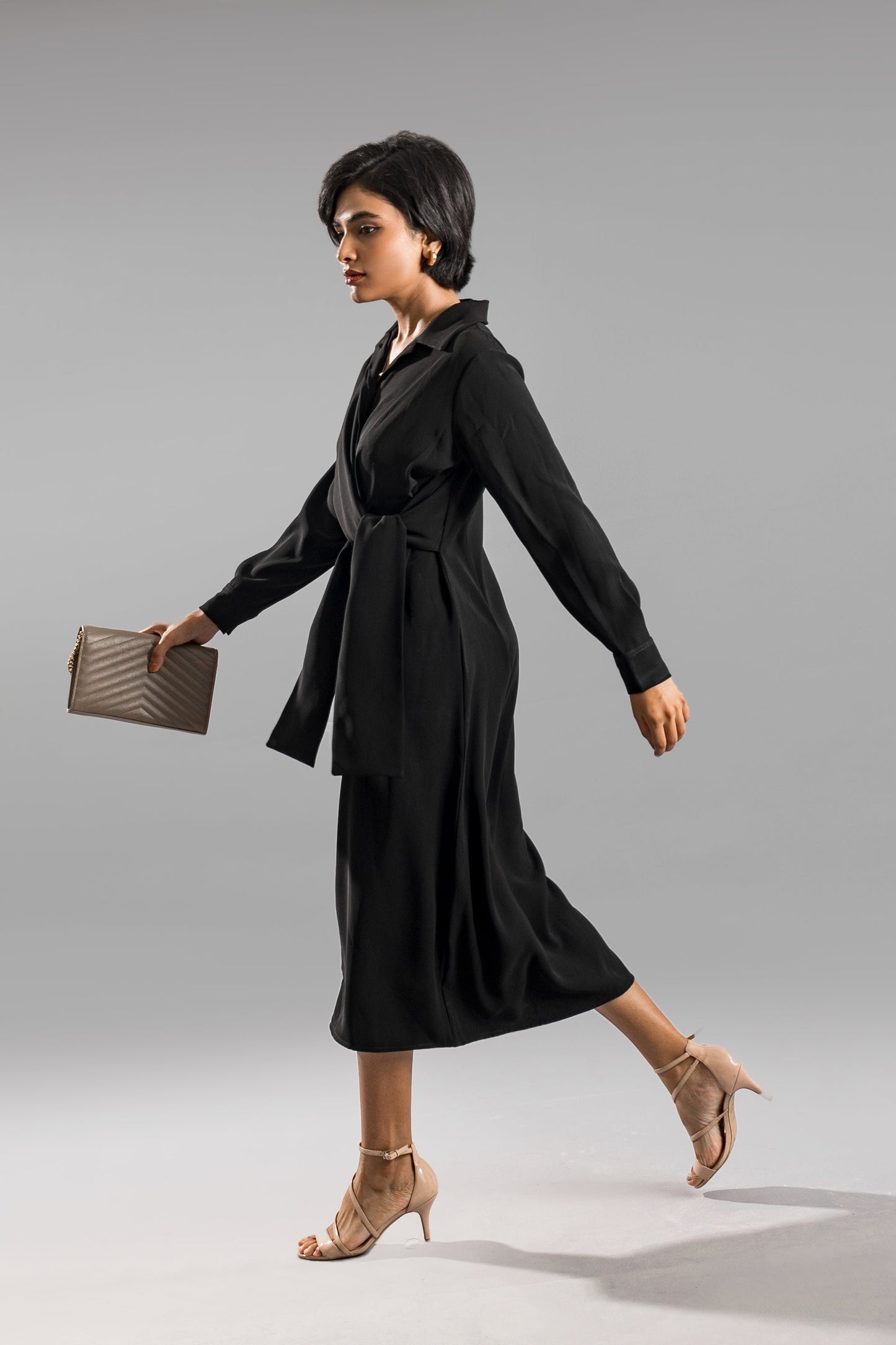 ANIKA Knotted Shirt Dress