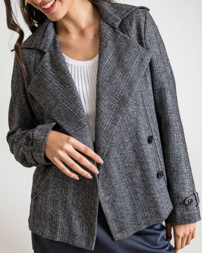 INAYA Short Trench Jacket - Gray