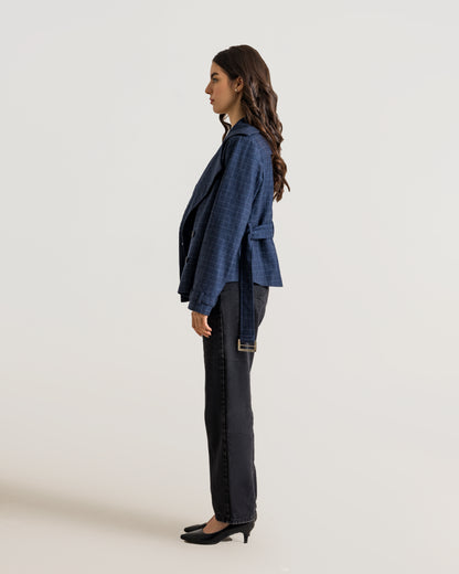 INAYA Short Trench Jacket - Blue