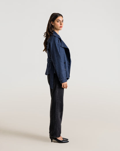 INAYA Short Trench Jacket - Blue