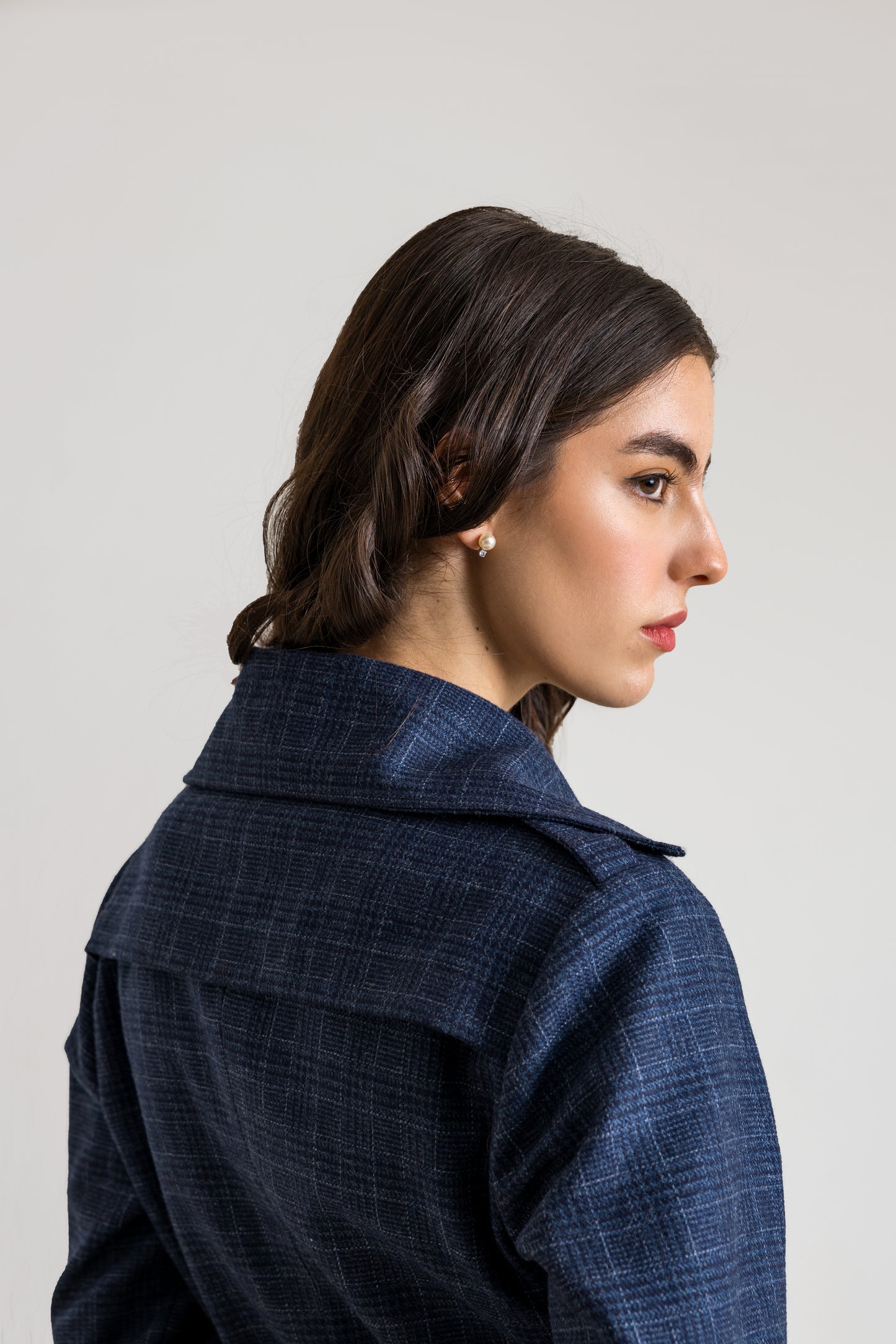 INAYA Short Trench Jacket - Blue