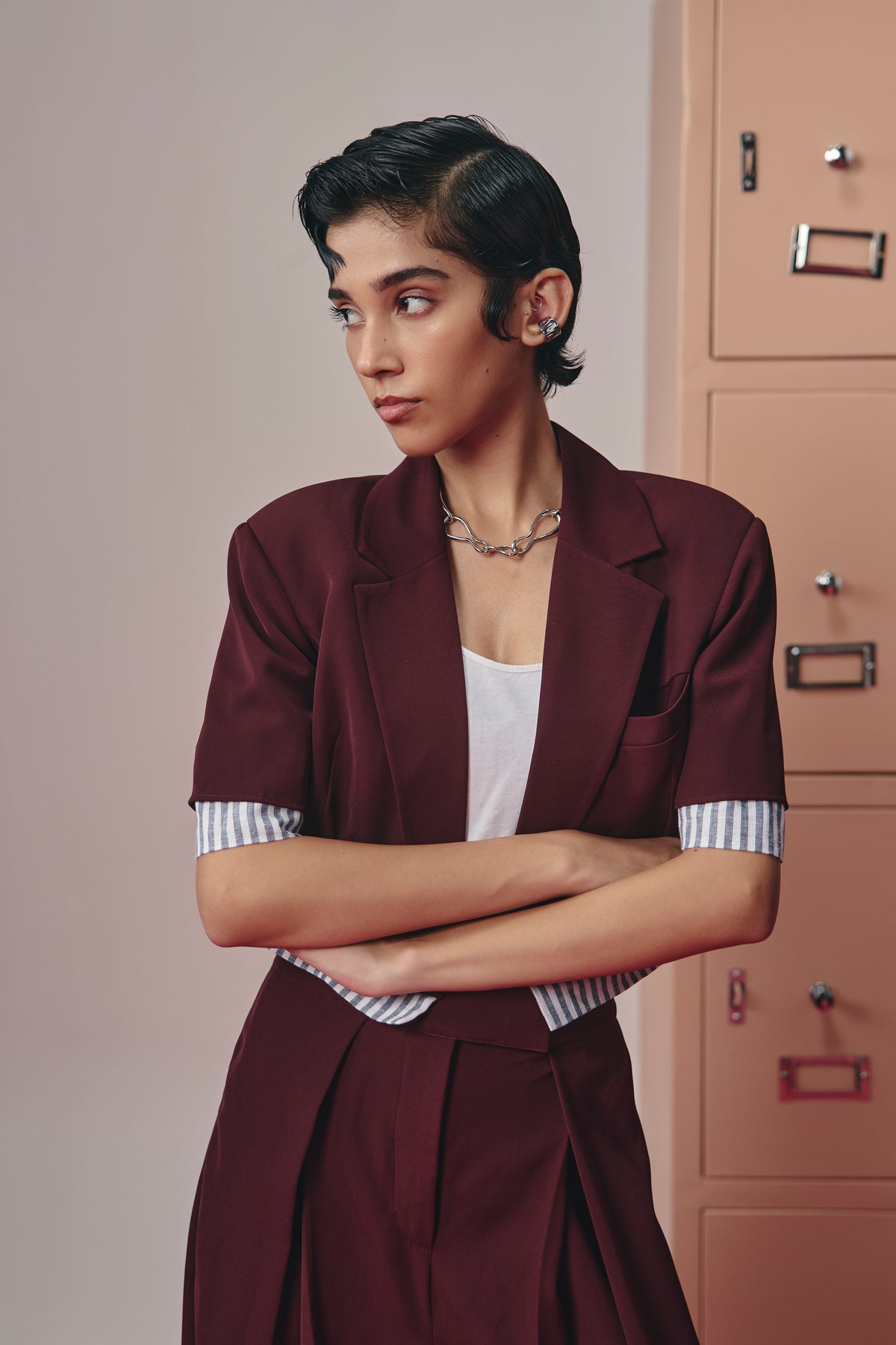 Kiko Crop Jacket - Merlot