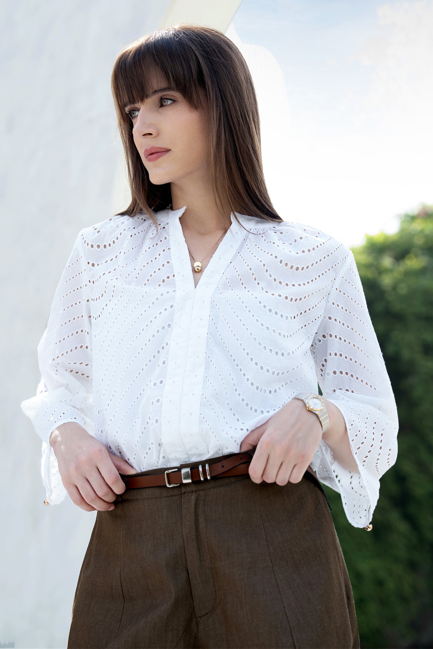 Nelle Schiffli Top