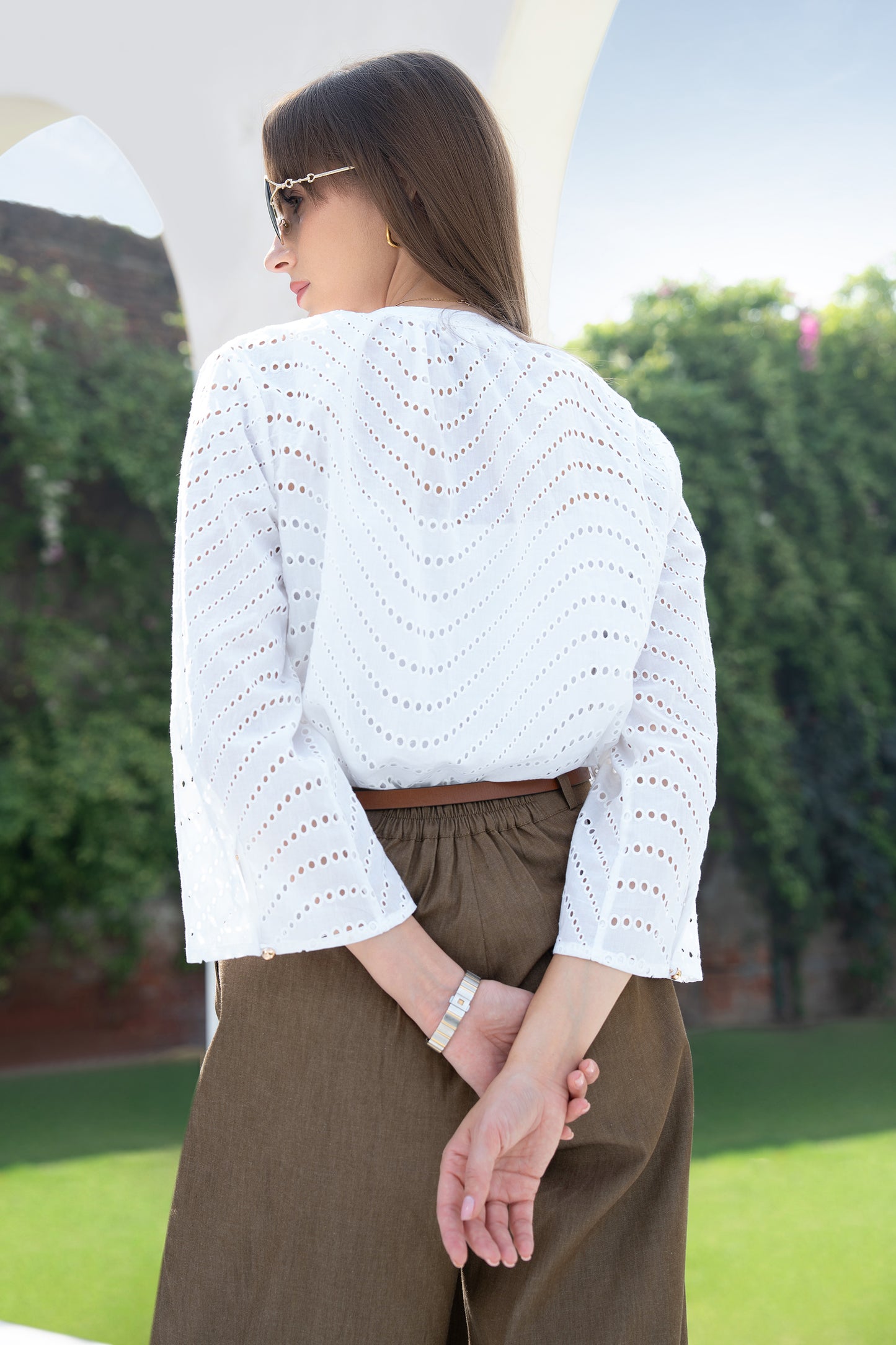 Nelle Schiffli Top