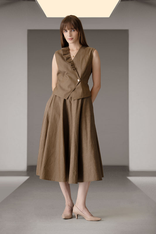 Elara Waistcoat & Skirt Set