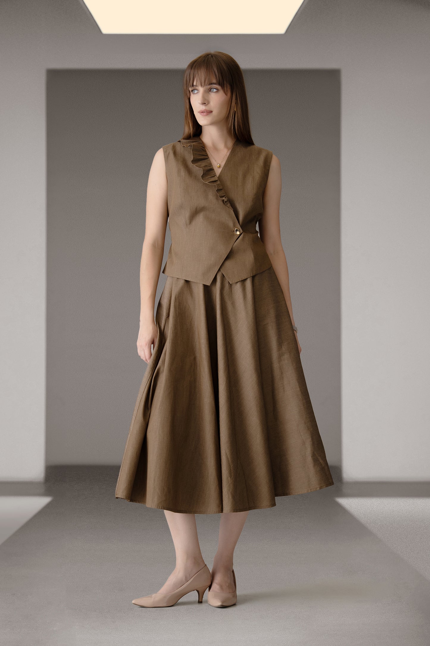 Elara Waistcoat & Skirt Set