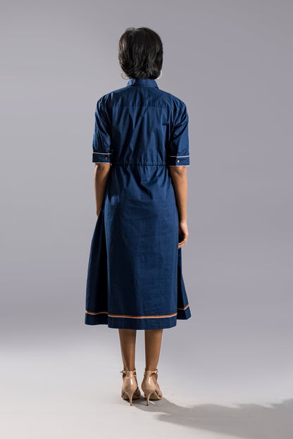 ADIRA Shirt Dress - Navy Blue