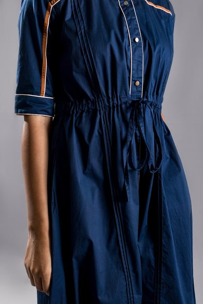 ADIRA Shirt Dress - Navy Blue