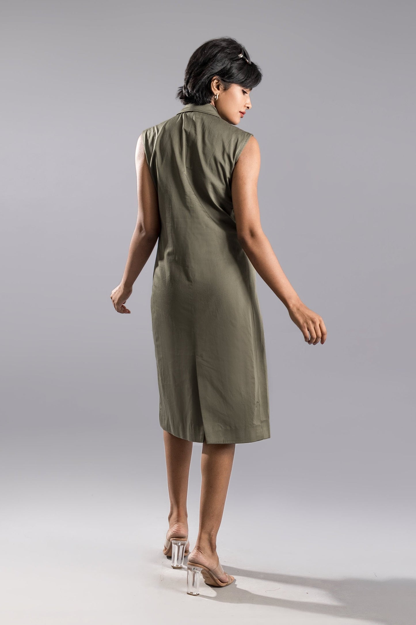 KAIA Trench Dress - Olive