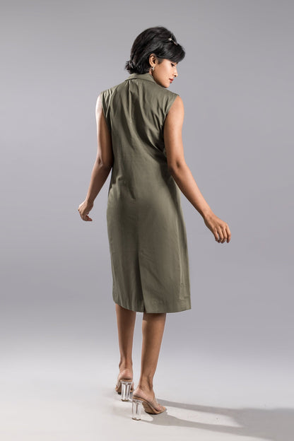 KAIA Trench Dress - Olive